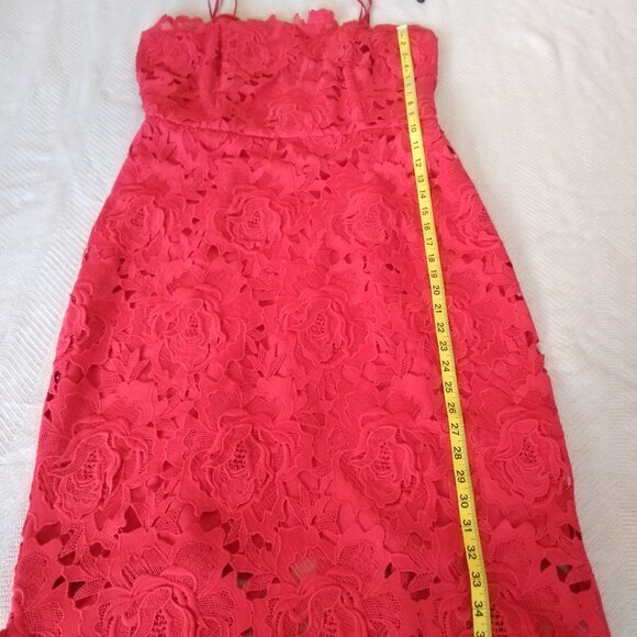 NWT! Adelyn Rae Dress ONLY $79 RETAIL $158 Jade Strapless Woven Lace  RED Size L - Picture 10 of 10
